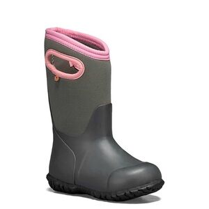 Bogs kids York solid boots in gray and pink